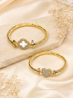 Aanura Luxe Clover Lock Statement Bracelet