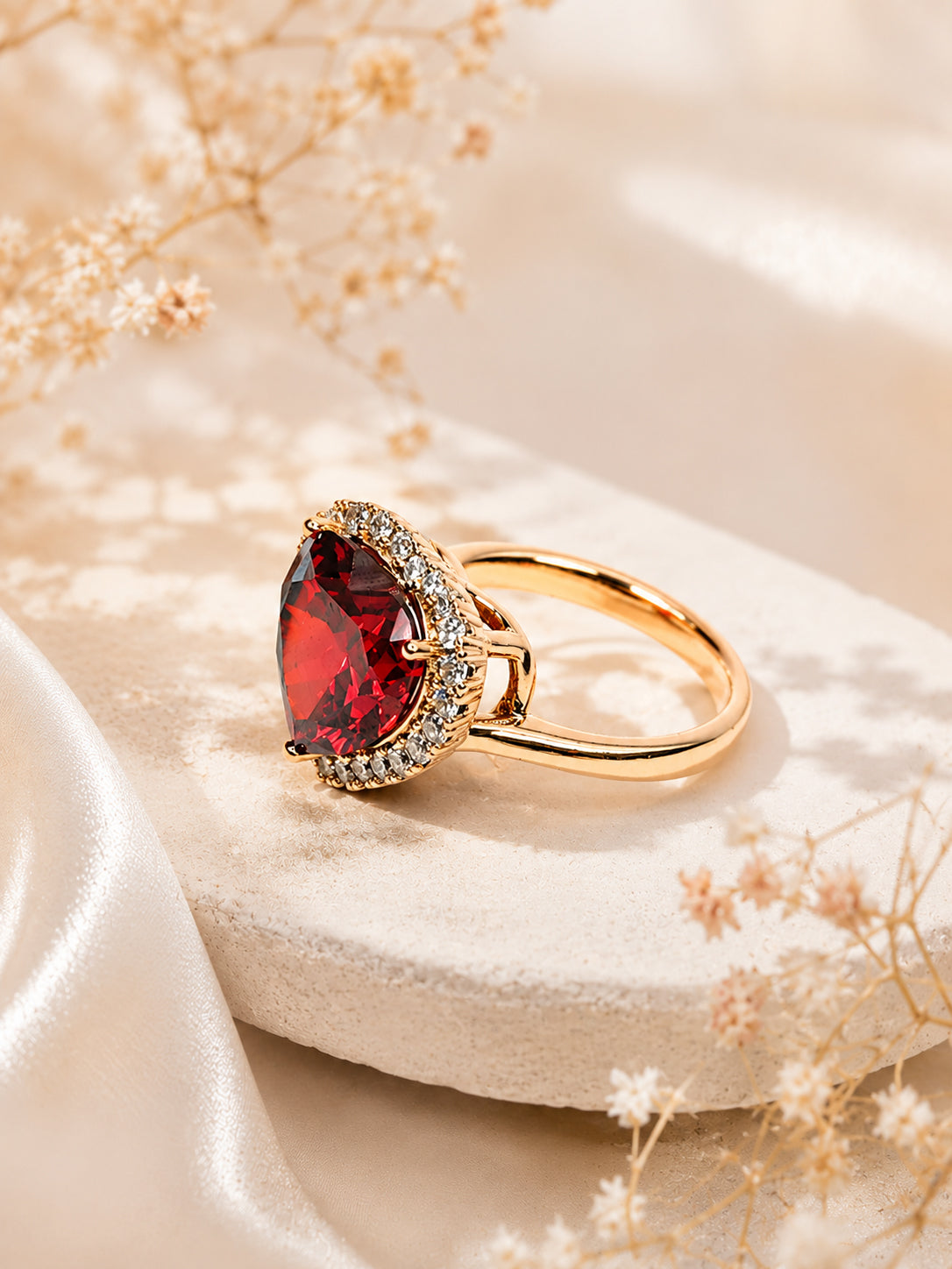 Aanura Halo Oval Statement Ring
