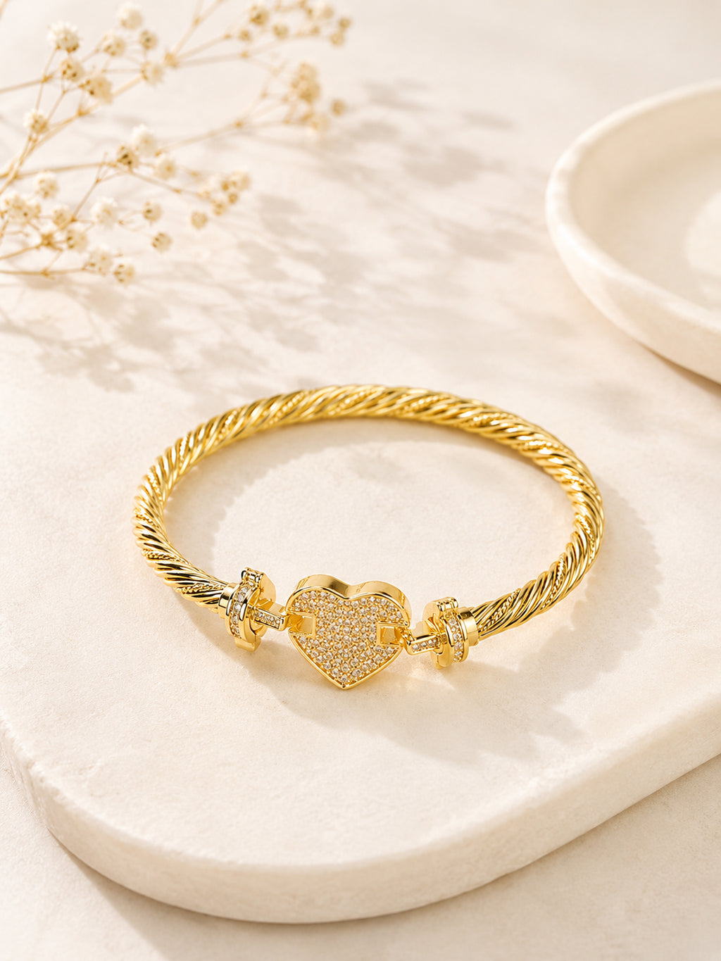 Aanura Luxe Clover Lock Statement Bracelet