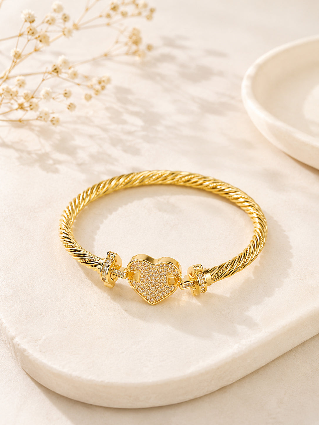 Aanura Luxe Clover Lock Statement Bracelet