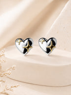 Aanura Cosmic Heart Stainless Steel Stud Earrings