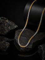 18K Gold & Silver Rhodium-Plated Wheat Anti-Tarnish Waterproof Steel Chain