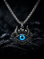 Aanura Men's Evil Eye Pendant Necklace