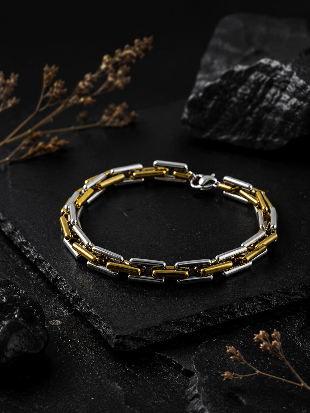 18K Gold Plated Anti Tarnish Waterproof rectangular bar Bracelet