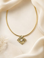 Aanura Gold Choker with Pearl Textured Pendant