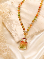 Aanura Gold Beaded Pendant Necklace