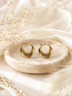 Aanura Gold Plated Swirl Hoop Earrings