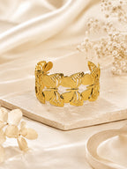 Aanura Golden Butterfly Cuff Bracelet