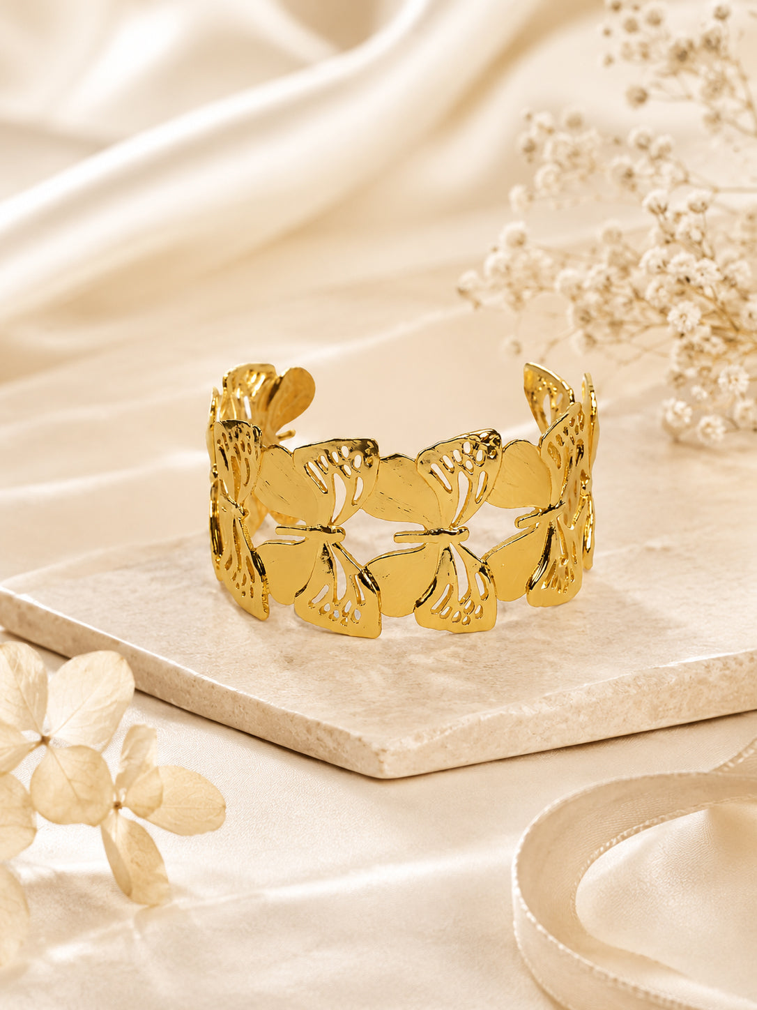 Aanura Golden Butterfly Cuff Bracelet