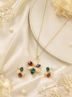 Aanura Multi-Color Floral Necklace & Earrings Set