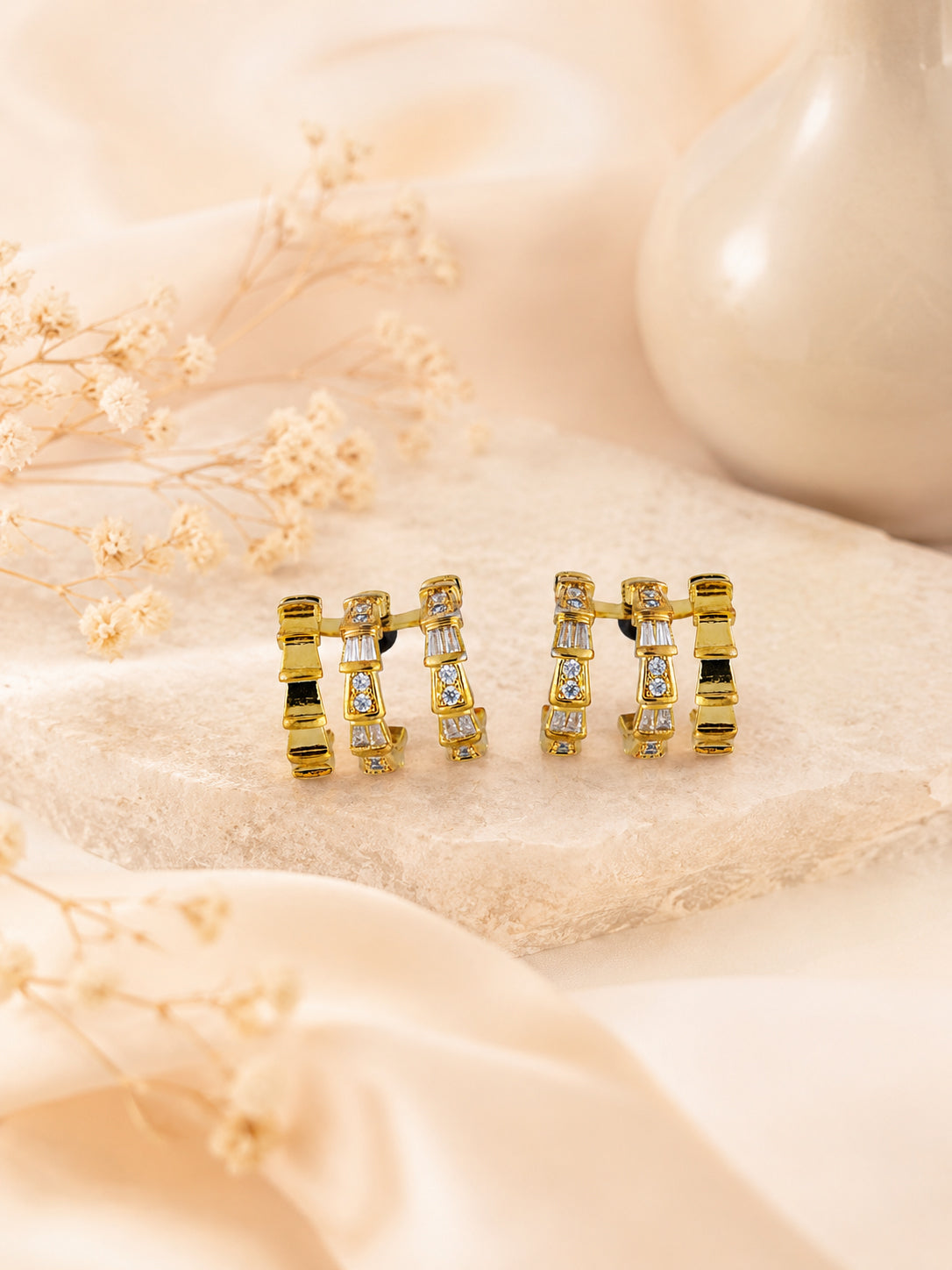 Aanura Luxe Geo Spark Hoop Earrings