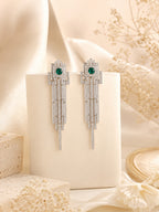 Aanura Emerald Crystal Art Deco Drop Earrings