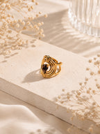 18K Gold Plated Abstract Swirl Anti-Tarnish Waterproof Ring