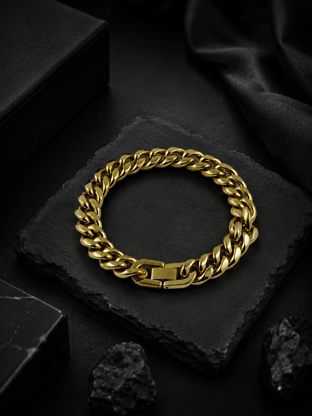 18K Gold Plated Anti Tarnish Waterproof Curb Bracelet
