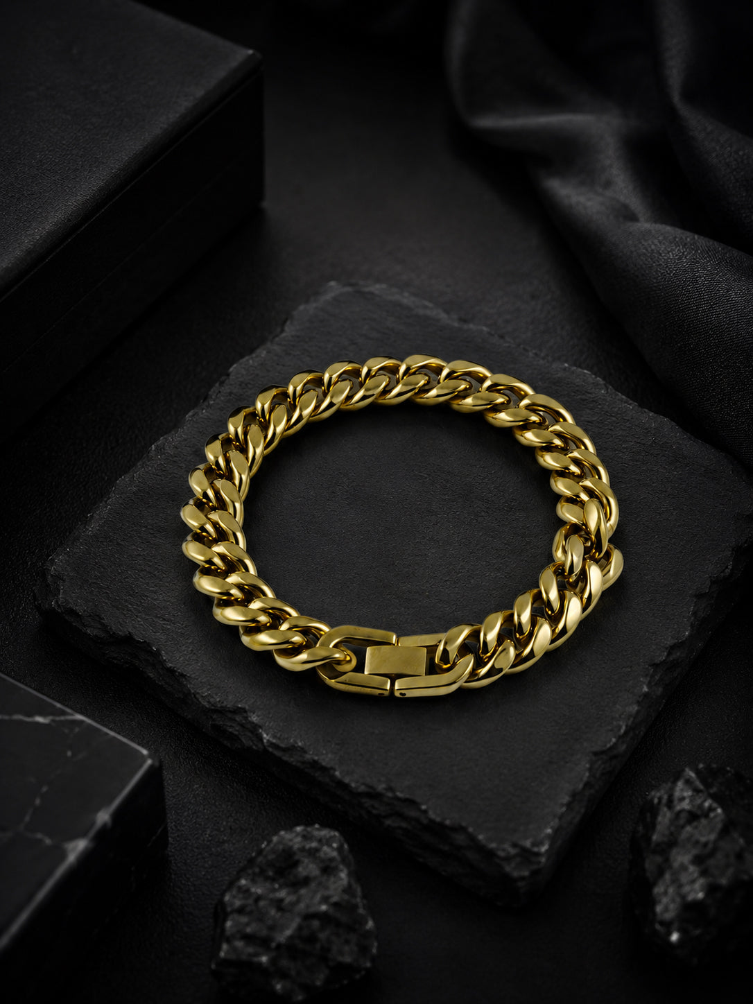 18K Gold Plated Anti Tarnish Waterproof Curb Bracelet