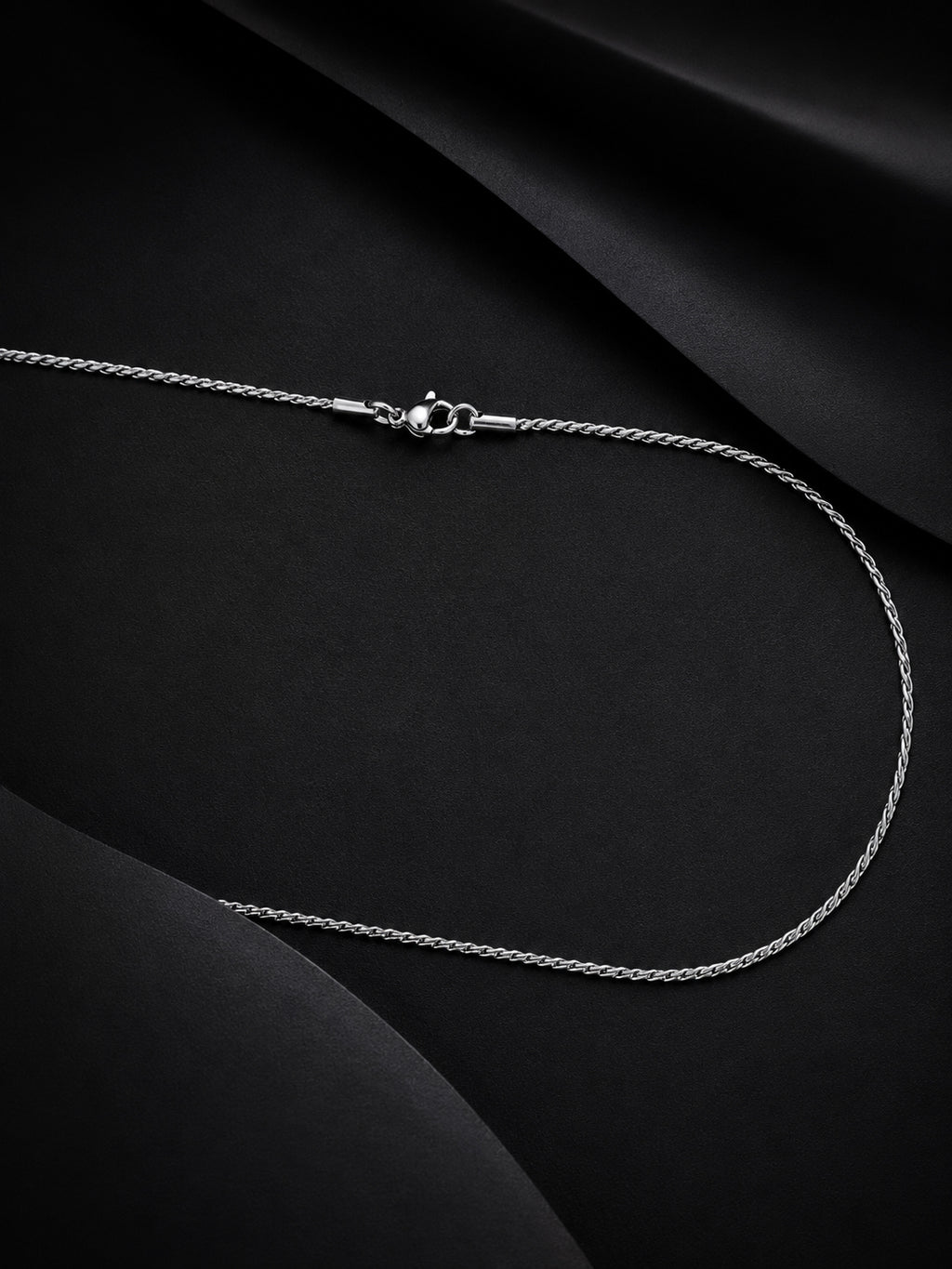Rhodium Plated Rope Chain & Multi-Link Bracelet Combo for Men
