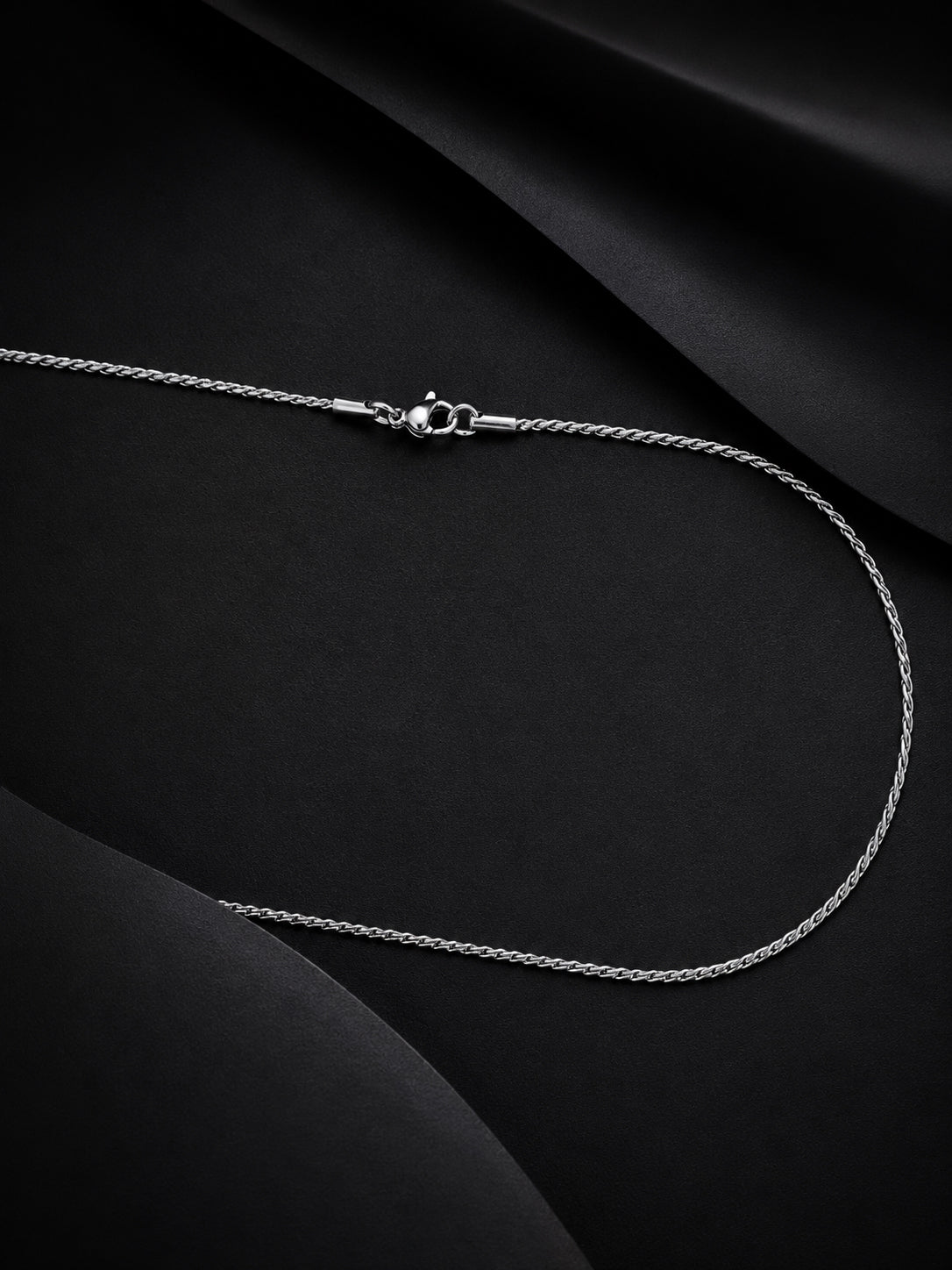 Rhodium Plated Rope Chain & Multi-Link Bracelet Combo for Men