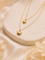 Aanura Twin Heart Layered Pendant Necklace