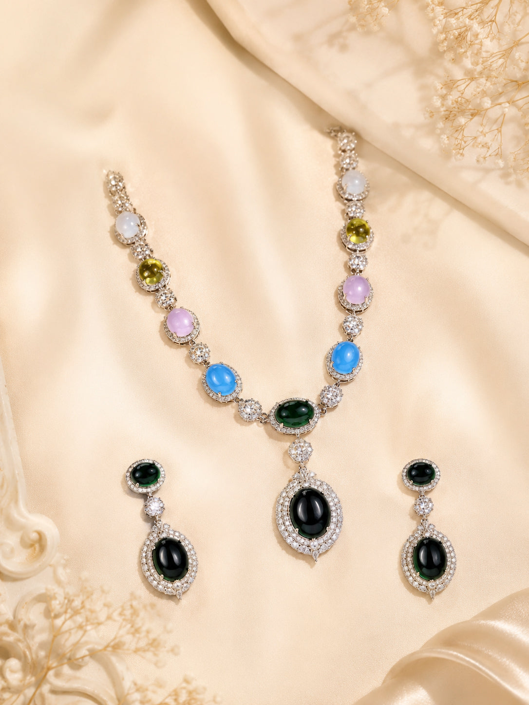 Aanura Multi-Colored Gemstone Necklace Set
