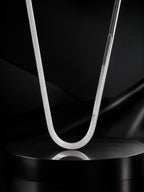 Rhodium Plated Silver Herringbone Chain for Men