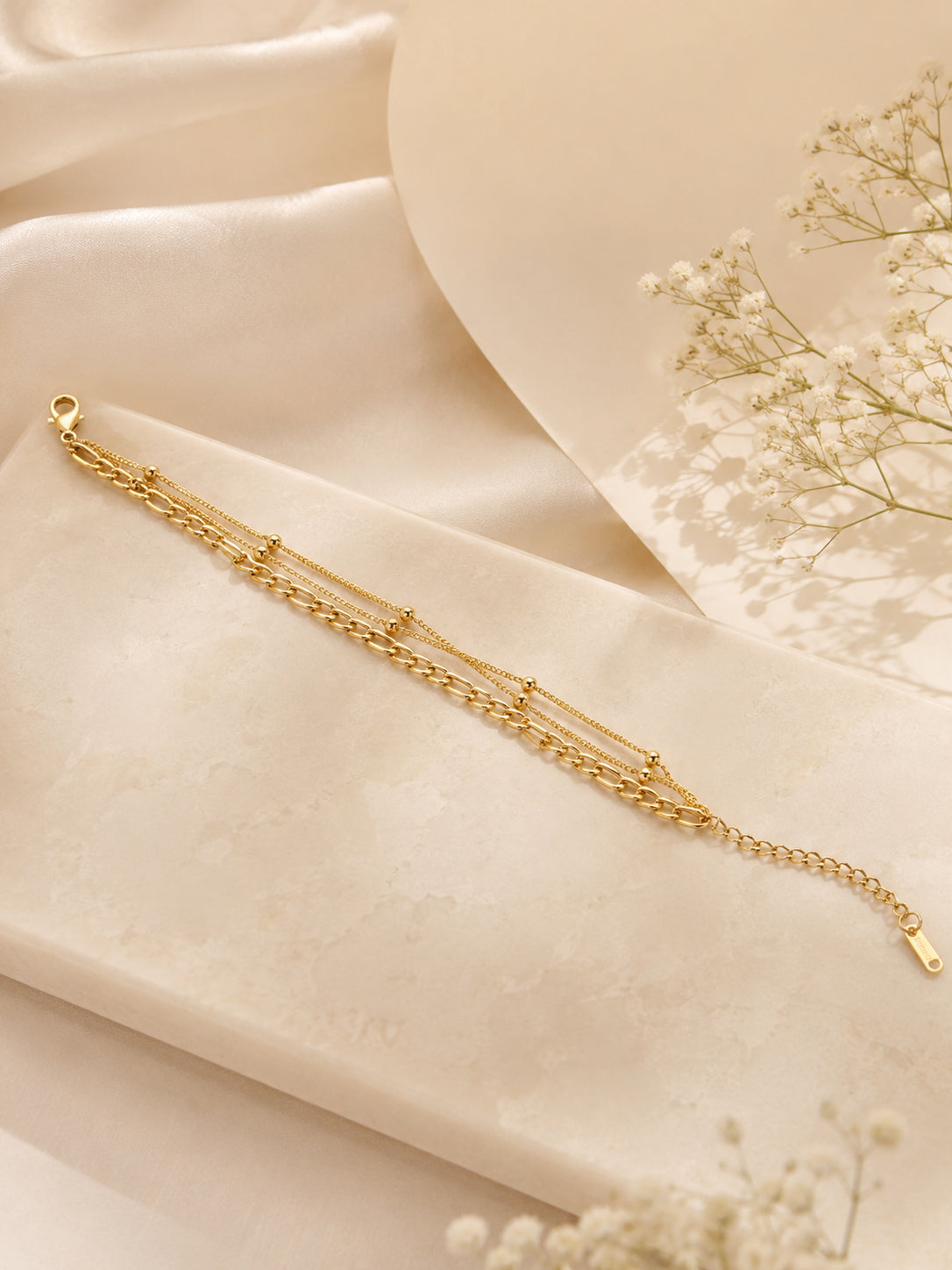 Aanura Layered Chain Gold Plated Bracelet