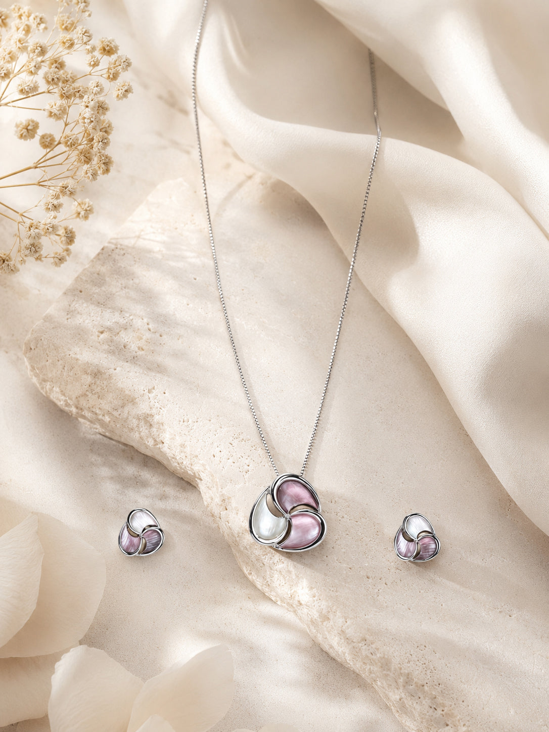 Aanura Abstract Swirl Necklace & Earrings Set