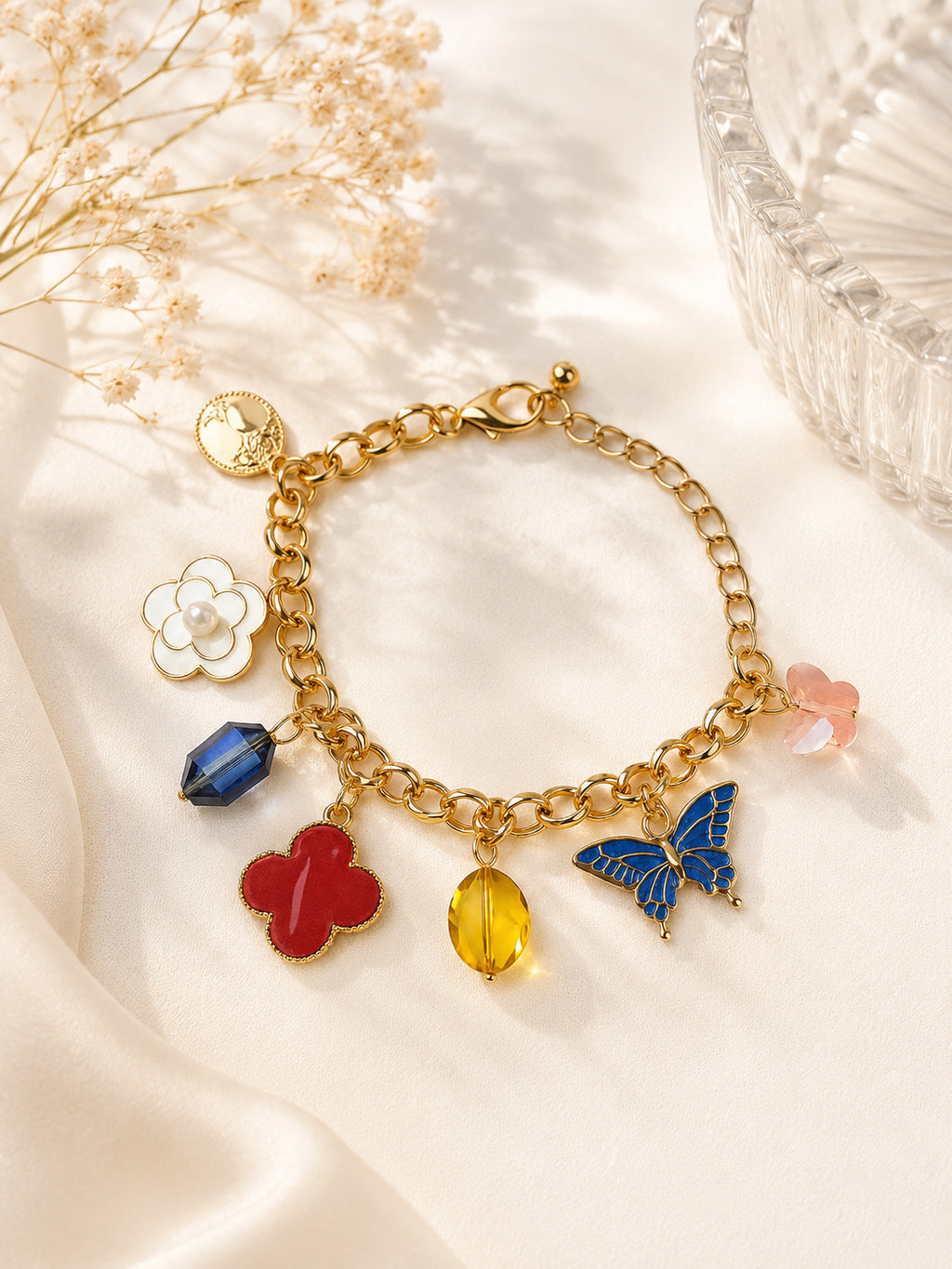 Aanura Multicolor Charm Butterfly Bracelet