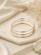 Aanura Trio Tone Minimal Slip-On Bracelet Set