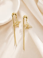 Aanura Butterfly Tassel Drop Earrings