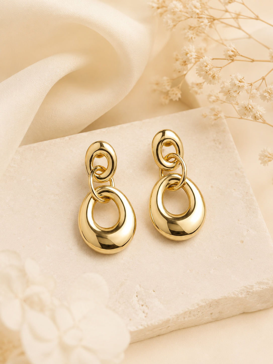 Aanura Pearl Chain Drop Earrings
