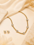 Aanura Hexagon Diamond Chain Necklace Set