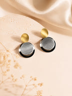 Aanura Dual Tone Modern Circle Earrings