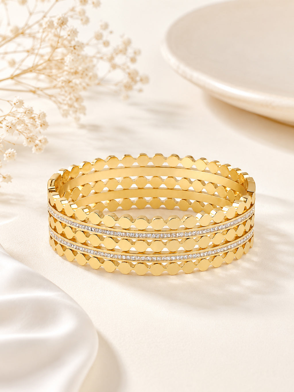 Aanura Gold Crystal Dot Bracelet