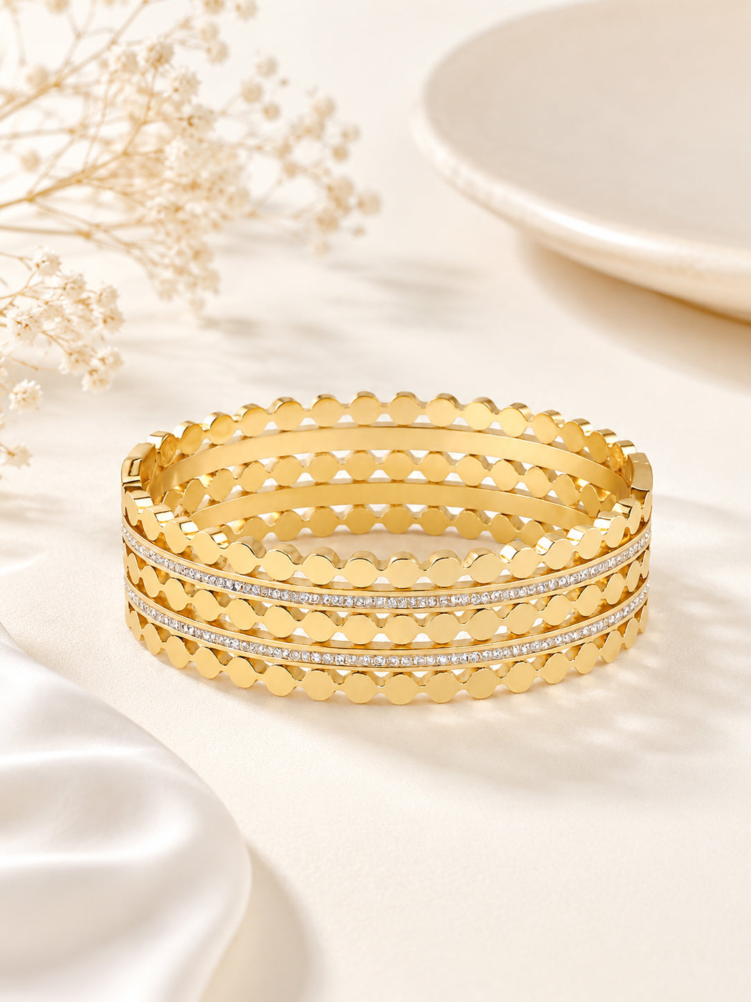 Aanura Gold Crystal Dot Bracelet