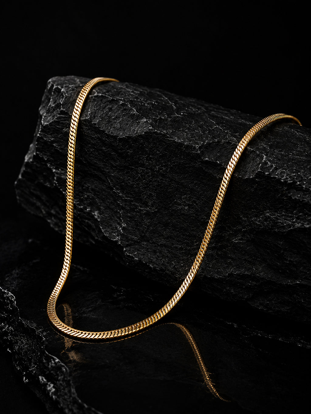 Gold Flat Link Chain & Dual-Tone Bracelet Combo for Men
