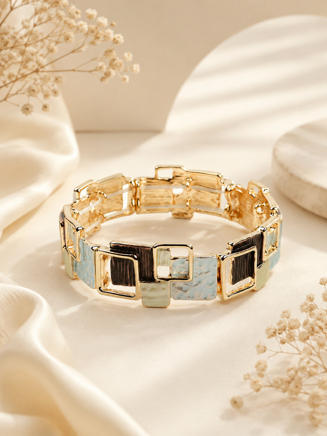 Aanura Modern Geometric Enamel Bracelet
