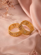 Aanura Gold Plated Heritage Stonework Bangle