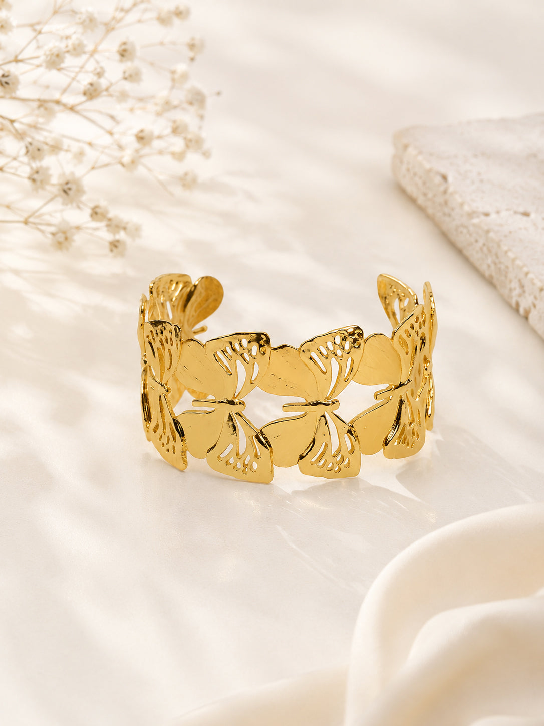 Aanura Golden Butterfly Cuff Bracelet