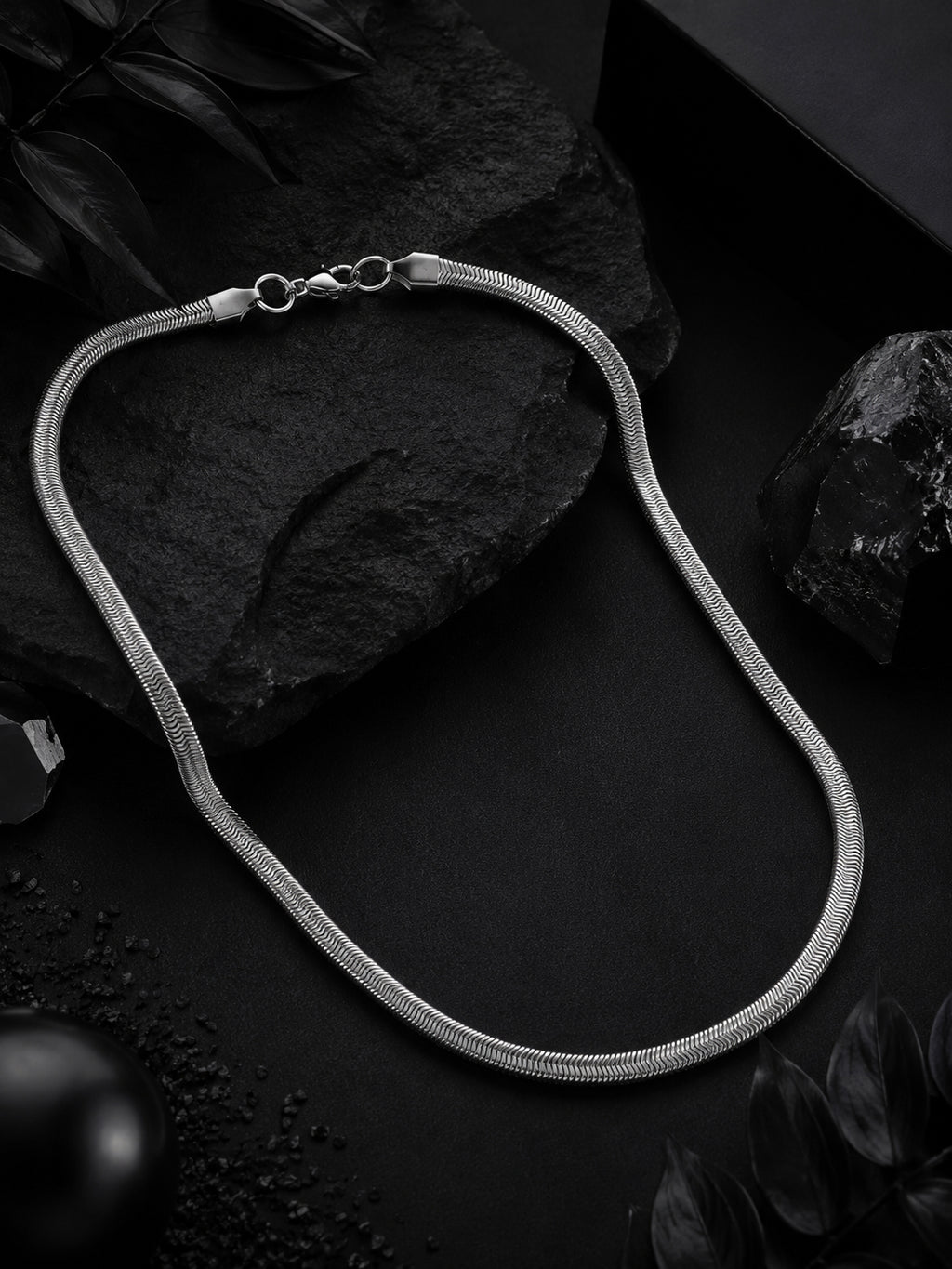 Rhodium Plating Anti Tarnish Waterproof Flat Chain