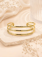 Aanura Triple Bamboo Gold Cuff Bracelet