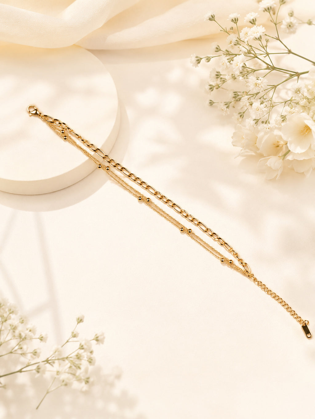 Aanura Layered Chain Gold Plated Bracelet
