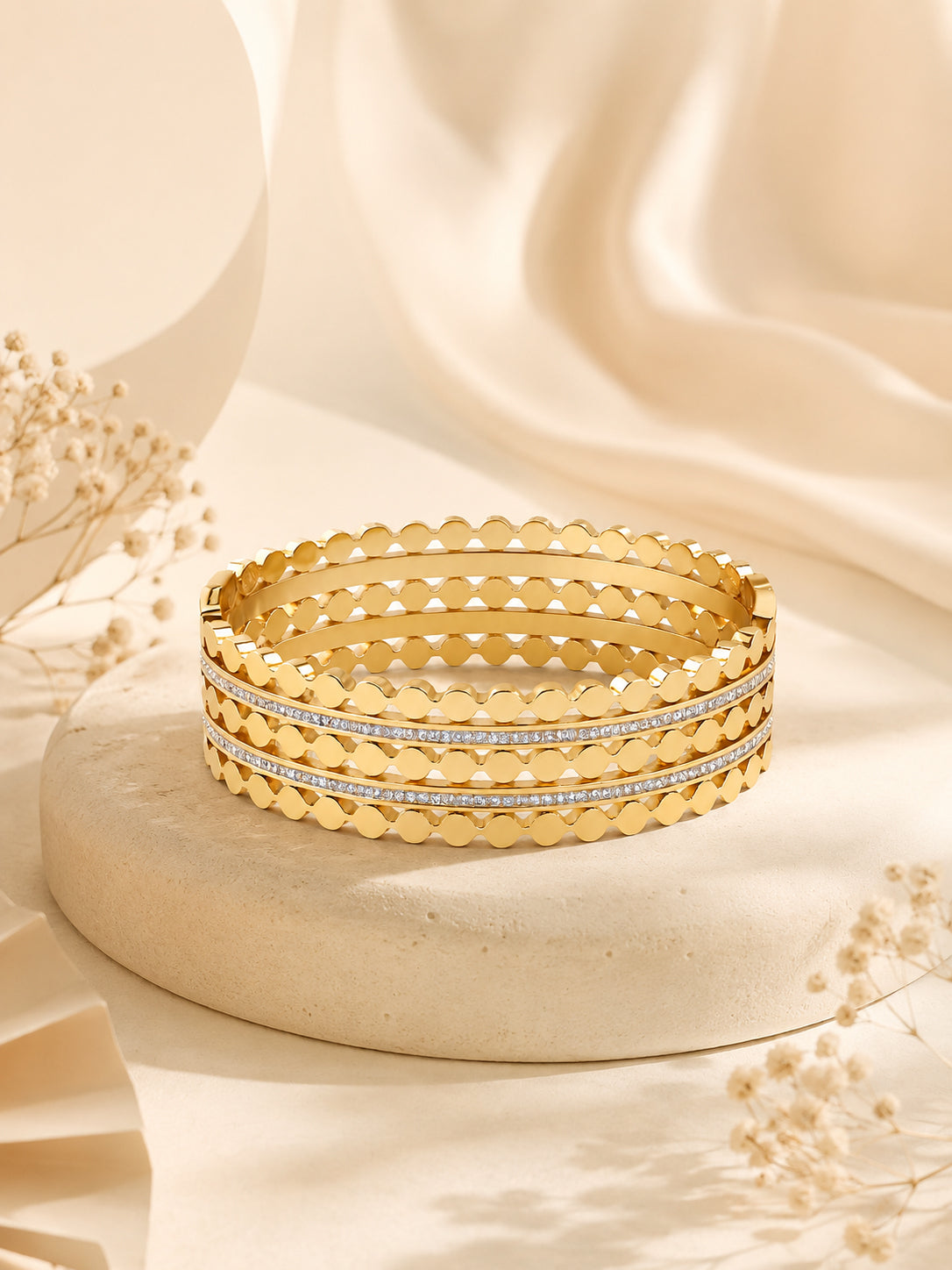 Aanura Gold Crystal Dot Bracelet