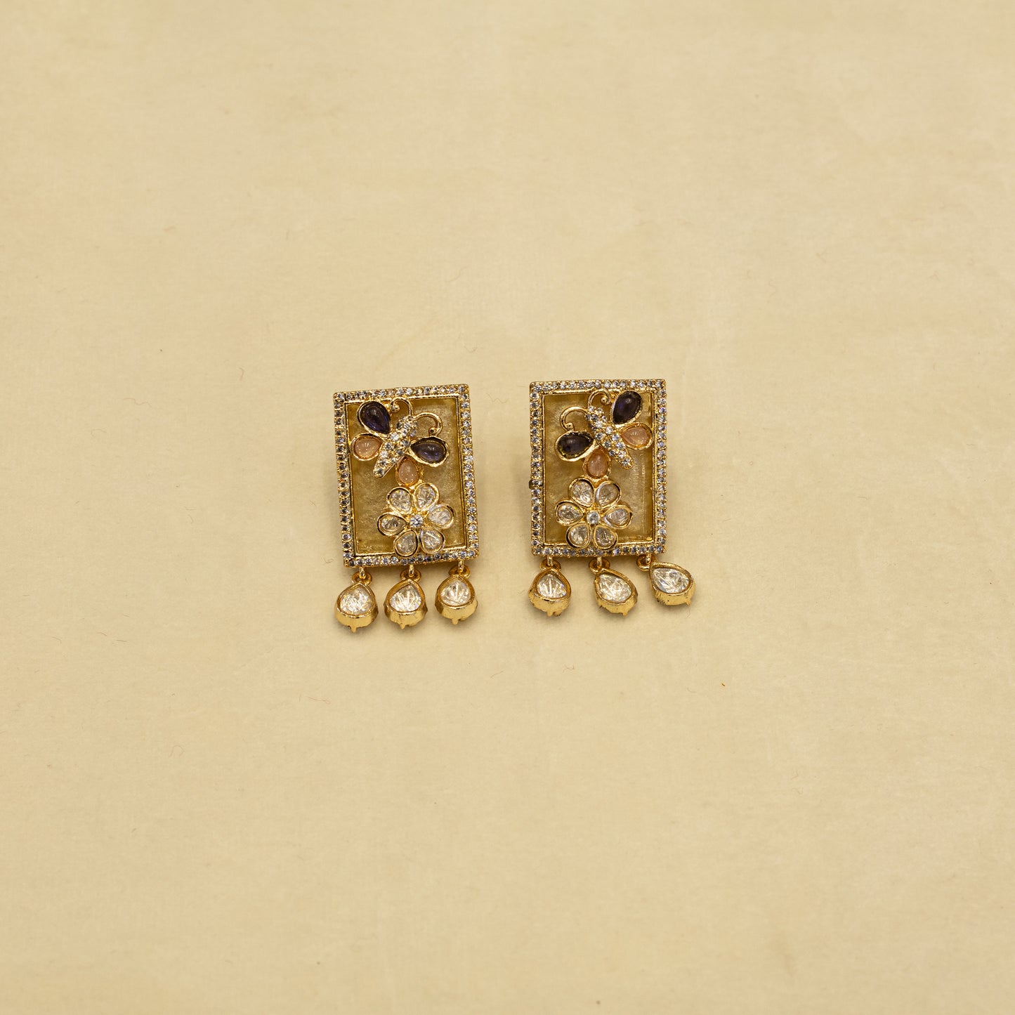 Aanura Floral Panel Choker Necklace Set