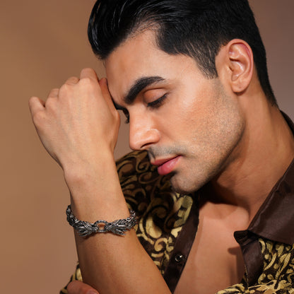 Aanura Silver Dragon Stainless Steel Bracelet For Men