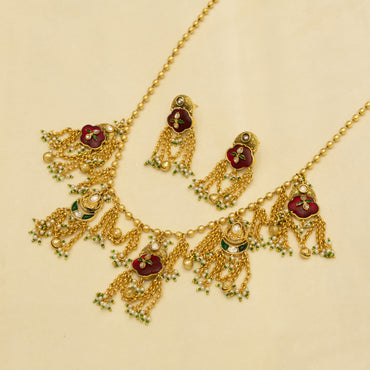 Aanura Heritage Layered Tassel Necklace Set