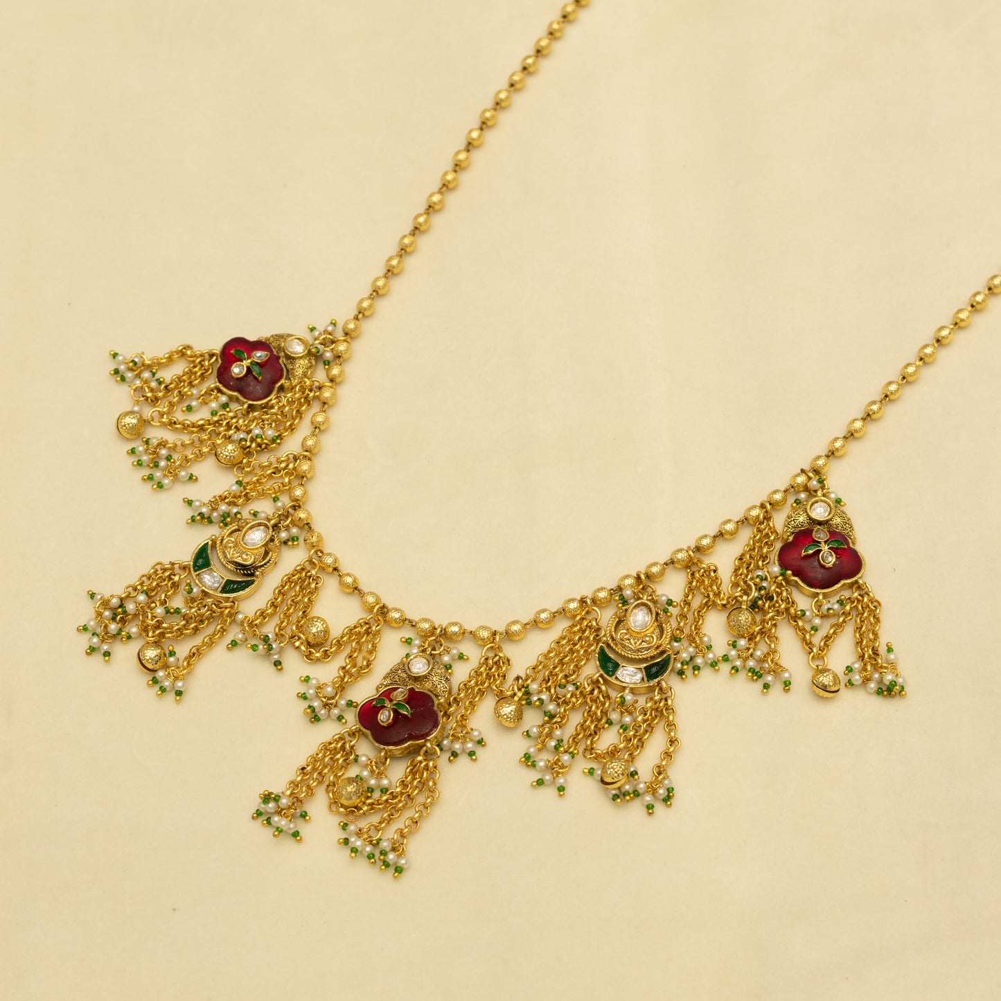 Aanura Heritage Layered Tassel Necklace Set