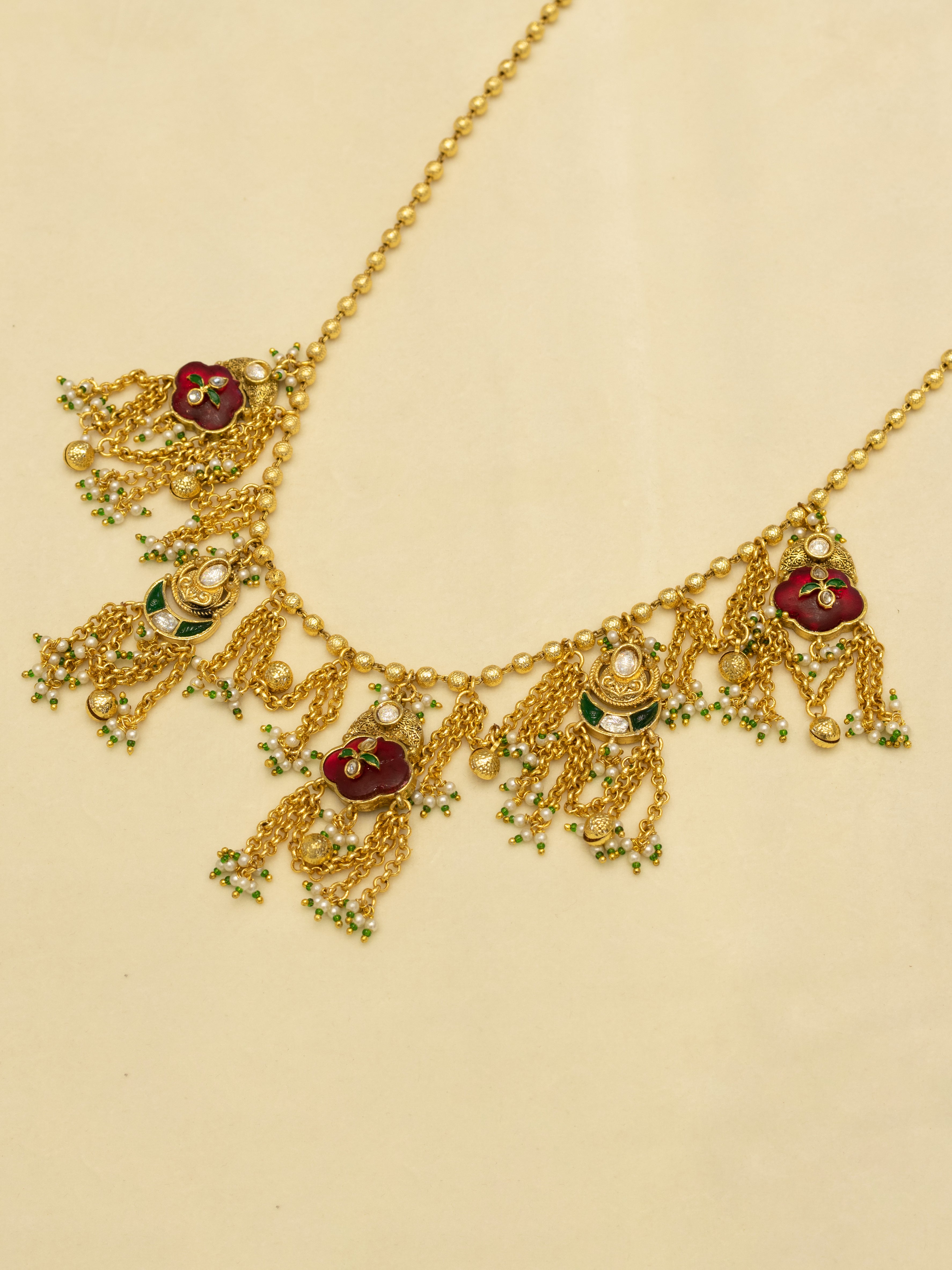 Aanura Heritage Layered Tassel Necklace Set