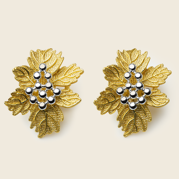 Aanura Golden Leaf Cluster Earrings