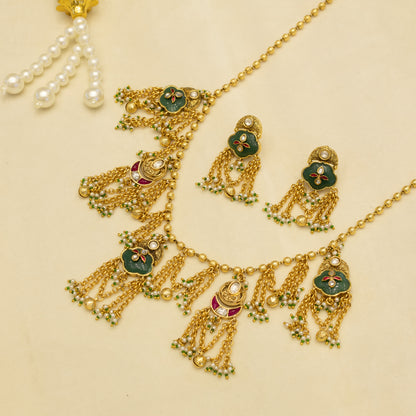 Aanura Heritage Layered Tassel Necklace Set