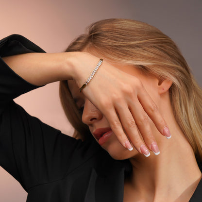 Aanura Linear Crystal Bar Adjustable Bracelet